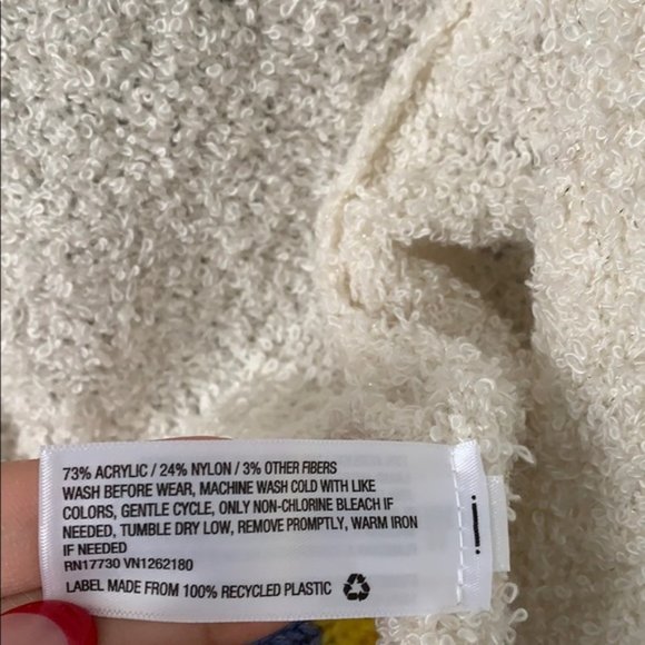 Cat & Jack Open Cardigan Cream Girls Large - Picture 5 of 6